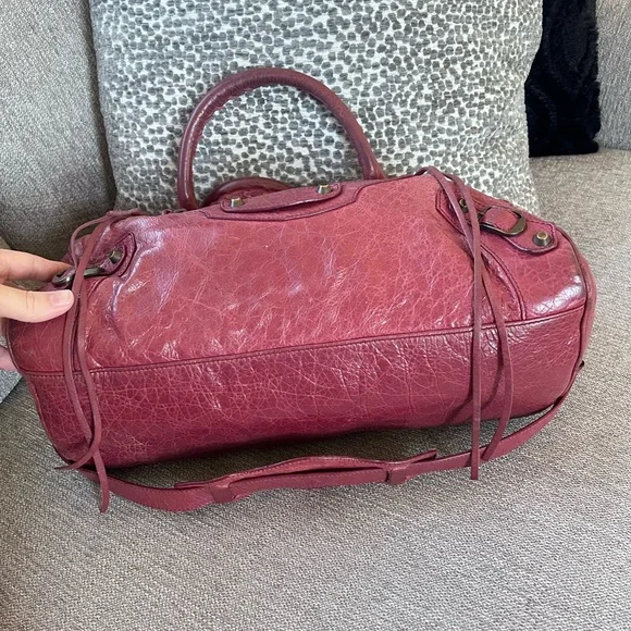Balenciaga Vintage Motorcycle Twiggy City Burgundy Bag - Picture 5 of 11
